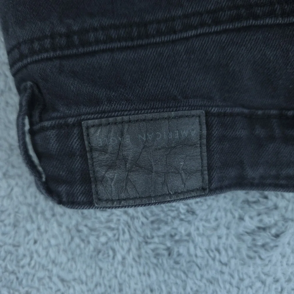 American Eagle Jeans Mens 32x26 Black Straight Distressed Stretch Denim